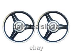 For Royal Enfield Classic 500 Parado D3 Front & Rear Alloy Wheel Rims 3 Spoke