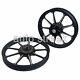 For Royal Enfield Classic 500 Parado D5 Front & Rear 9 Spoke Black Alloy Rims