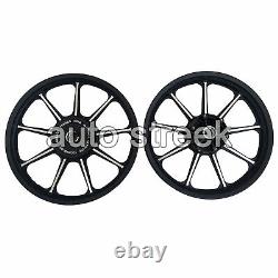 For Royal Enfield Classic 500 Parado D5 Front & Rear 9 Spoke Black Alloy Rims