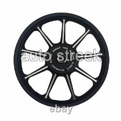For Royal Enfield Classic 500 Parado D5 Front & Rear 9 Spoke Black Alloy Rims