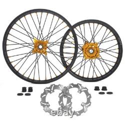 For Suzuki 21 Front 18 Rear CNC Wheels Discs Rotors RMZ250 07-24 RMZ450 05-24