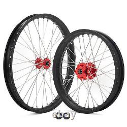 For Talaria Sting 21x1.6 & 18x2.15 Spoked Front Rear Wheels Red Hubs Black Rims