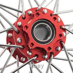 For Talaria Sting 21x1.6 & 18x2.15 Spoked Front Rear Wheels Red Hubs Black Rims