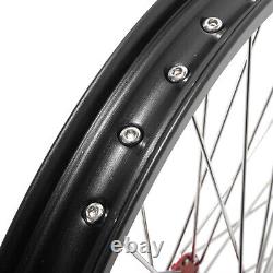 For Talaria Sting 21x1.6 & 18x2.15 Spoked Front Rear Wheels Red Hubs Black Rims