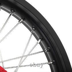 For Talaria Sting 21x1.6 & 18x2.15 Spoked Front Rear Wheels Red Hubs Black Rims