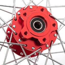 For Talaria Sting 21x1.6 & 18x2.15 Spoked Front Rear Wheels Red Hubs Black Rims