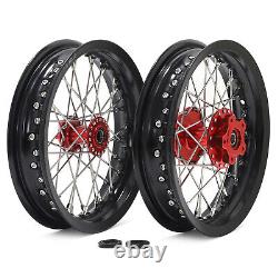 For Talaria Sting Supermoto 12x2.15 Spoke Front Rear Wheels Red Hubs Black Rims