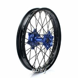 For YAMAHA 21 Front 19 Rear Spoked Wheel Rim Blue Hub Set YZ250F YZ450F 14-23