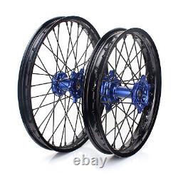For Yamaha 21+19 Front Rear Spoked Wheel Rims Hubs Set YZ250F YZ450F 2014-2023