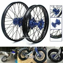 For Yamaha 21 Front 18 Rear Spoked MX Wheel Rim Hub Set YZ250F YZ450F 2009-13