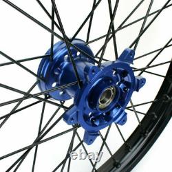 For Yamaha 21 Front 18 Rear Spoked MX Wheel Rim Hub Set YZ250F YZ450F 2009-13