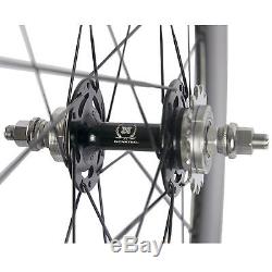 Front 3 Spoke Wheels Rear 88mm Carbon Track Bike Wheelset 12K Fixed Gear Wheel