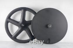 Front Five Spoke Rear Disc Track Bike Wheel 700C Fixed Gear Carbon Dics Wheel
