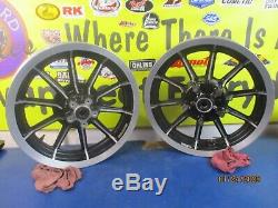 Front & Rear 10 Spoke 16 X 3 Mag Wheels Oem Harley Davidson 1999 Flt Models