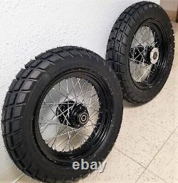 Front & Rear 16 WW Cycles Baja Tires, 40 Spoke Black Wheels, Mounted & Balanced