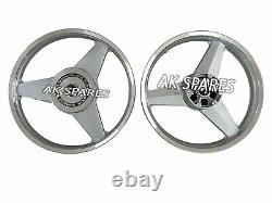 Front & Rear 3 Spoke Wheel Rims Fit For Royal Enfield Classic 500 Parado D2