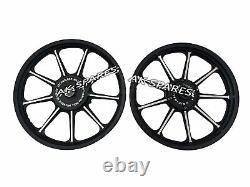 Front & Rear 9 Spoke Wheel Rims Fit For Royal Enfield Classic 500 Parado D1