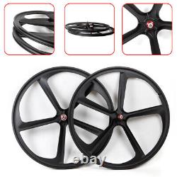 Front Rear Single Speed Fixie Bicycle Wheel Set Fixed Gear 700c 5-Spoke Mag Rim