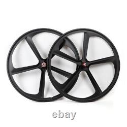 Front Rear Single Speed Fixie Bicycle Wheel Set Fixed Gear 700c 5-Spoke Mag Rim