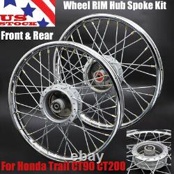 Front & Rear Wheel RIM Hub Spoke Kit with Spokes For Honda Trail CT90 CT200 K0-K5