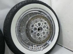 Front & Rear Wheel Rim Evo Shovelhead 3/4 Axle Twisted Spoke Harley Softail