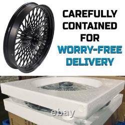 Front & Rear Wheels Combo for 2000-2007 Harley Softail Fat Spoke Wheel Black
