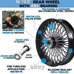 Front & Rear Wheels Combo for 2008-up Softail Fat Spoke Wheel Black & Chrome