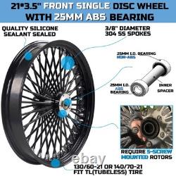 Front & Rear Wheels Combo for 2008-up Softail Fat Spoke Wheel Black, With ABS