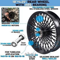 Front & Rear Wheels Combo for 2008-up Softail Fat Spoke Wheel Black, With ABS