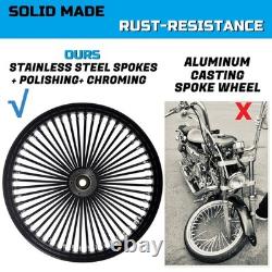 Front & Rear Wheels Combo for 2008-up Softail Fat Spoke Wheel Black, With ABS