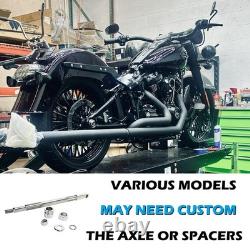 Front & Rear Wheels Combo for 2008-up Softail Fat Spoke Wheel Black, With ABS