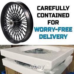 Front & Rear Wheels Combo for 2008-up Softail Fat Spoke Wheel Black, With ABS