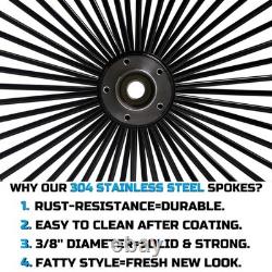 Front & Rear Wheels Combo for 2008-up Softail Fat Spoke Wheel Black, With ABS