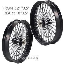Front & Rear Wheels Combo for 2008-up Softail Fat Spoke Wheel Black and Chrome