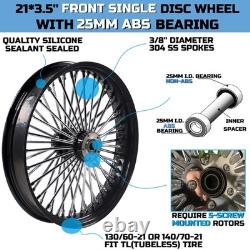 Front & Rear Wheels Combo for 2008-up Softail Fat Spoke Wheel Black and Chrome