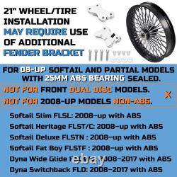 Front & Rear Wheels Combo for 2008-up Softail Fat Spoke Wheel Black and Chrome