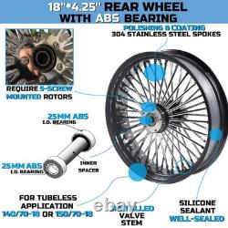 Front & Rear Wheels Combo for 2008-up Softail Fat Spoke Wheel Black and Chrome