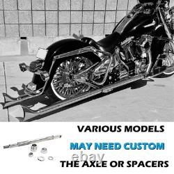 Front & Rear Wheels Combo for 2008-up Softail Fat Spoke Wheel Black and Chrome