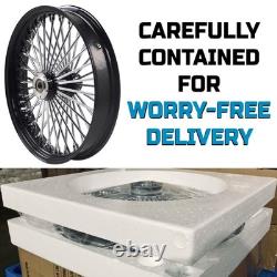 Front & Rear Wheels Combo for 2008-up Softail Fat Spoke Wheel Black and Chrome