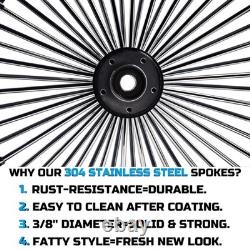 Front & Rear Wheels Combo for 2008-up Softail Fat Spoke Wheel Black and Chrome`