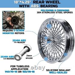 Front & Rear Wheels Combo for 2008-up Softail Fat Spoke Wheel Chrome, With ABS