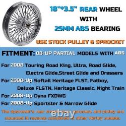 Front & Rear Wheels Combo for 2008-up Softail Fat Spoke Wheel Chrome With ABS
