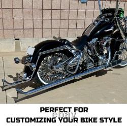 Front & Rear Wheels Combo for 2008-up Softail Fat Spoke Wheels Black and Chrome Front & Rear Wheels Combo for 2008-up Softail Fat Spoke Wheels Black and Chrome