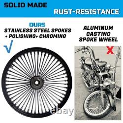 Front & Rear Wheels Combo for 2008-up Softail Fat Spoke Wheels Black and Chrome