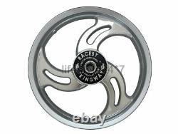 Front and Rear 3 Spoke Silver Alloy Wheel Rims For Royal Enfield Classic 500cc