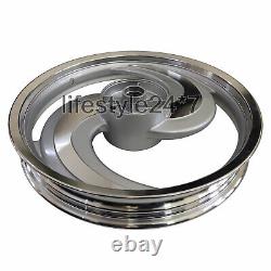 Front and Rear Silver Alloy Wheel Rims 2 Spoke For Royal Enfield Classic 500