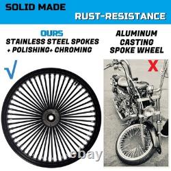 Front and Rear Wheels Combo for 2000-2007 Harley Softail Fat Spoke Wheel Black