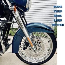 Front and Rear Wheels Combo for 2000-2007 Harley Softail Fat Spoke Wheel Chrome