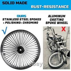 Front and Rear Wheels Combo for 2000-2007 Harley Softail Fat Spoke Wheel Chrome