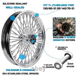 Front and Rear Wheels Combo for 2000-2007 Harley Touring Fat Spoke Wheel Chrome`